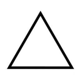 Symbol for fire. Live drawing. Equilateral triangle with point up. 