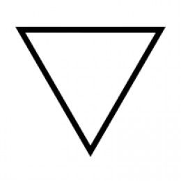 Symbol for water. Line drawing. Equilateral triangle point down.
